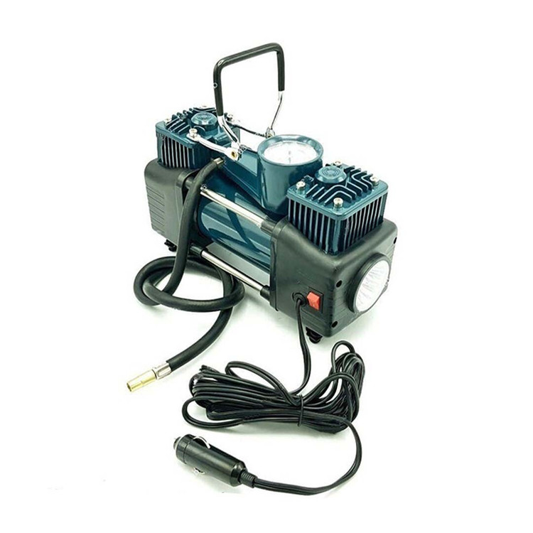 کمپرسور فندکی دوسیلندر باس مدل DC12V با تمام وسایل پنچرگیری و کیف BMC