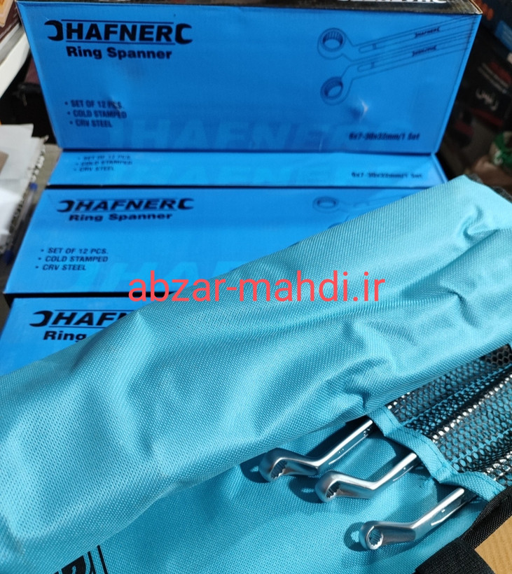 آچار 12 عددی فولادی مات دو سر رینگی فولادی هوفنر مدلmm6×7-30×32 جنس کروم وانادیوم تضمینی کیفیت درجهA