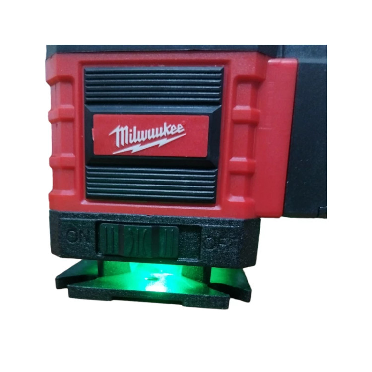 تراز لیزری 4 بعدی 16 لاین ۳۶۰ درجه ریموت دار نور سبز میلواکی( طرح آمریکا) مدل 3D-4D به همراه سه پایه فلزی و 2عدد باتری لیتیوم یونی و کیف قابل حمل
