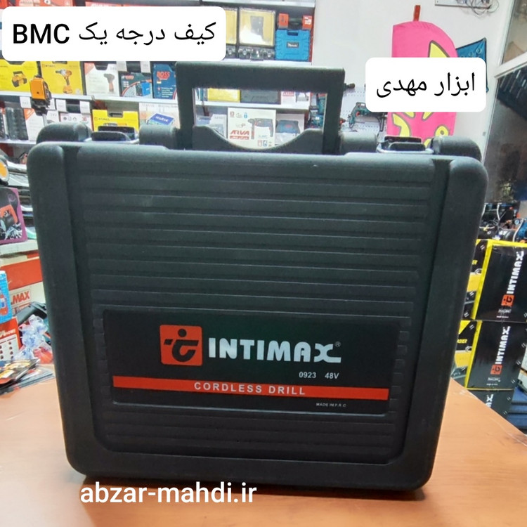 دریل شارژی 48 ولت موتور براشلس سه نظام فلزی اینتیمکس مدل 0923 مجموعه کامل 28 عددی
