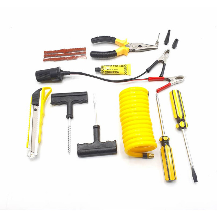 کمپرسور فندکی دوسیلندر باس مدل DC12V با تمام وسایل پنچرگیری و کیف BMC