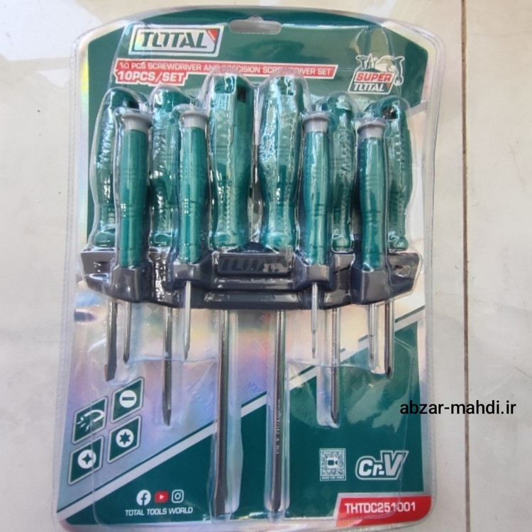 ست ۱۰ عددی پیچگوشتی صنعتی توتال مدل THTDC251001
