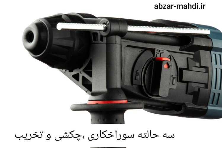 بتن کن سه حالته چکشی گیربکسی26 میلیمتر ایوک مدل K-7427p به اضافه سه نظام ۱۳ میلیمتر و ۲ قلم و ۸ مته صنعتی با ۲۴ ماه گارانتی و خدمات پس از فروش