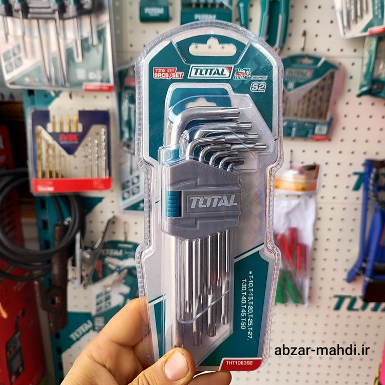 آچار آلن ستاره ای 9عددی توتال مدل TAT106392 کیفیت صنعتی