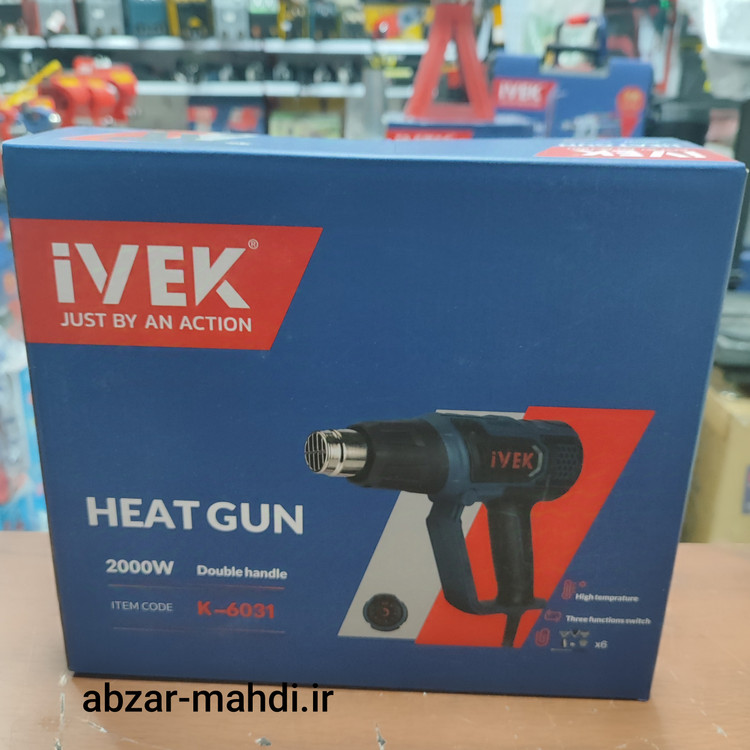 کیت سشوار صنعتی دیمردار دو دسته 2000 وات ایوک مدل K-6031 با 24 ماه گارانتی شرکت ایوک و خدمات پس از فروش