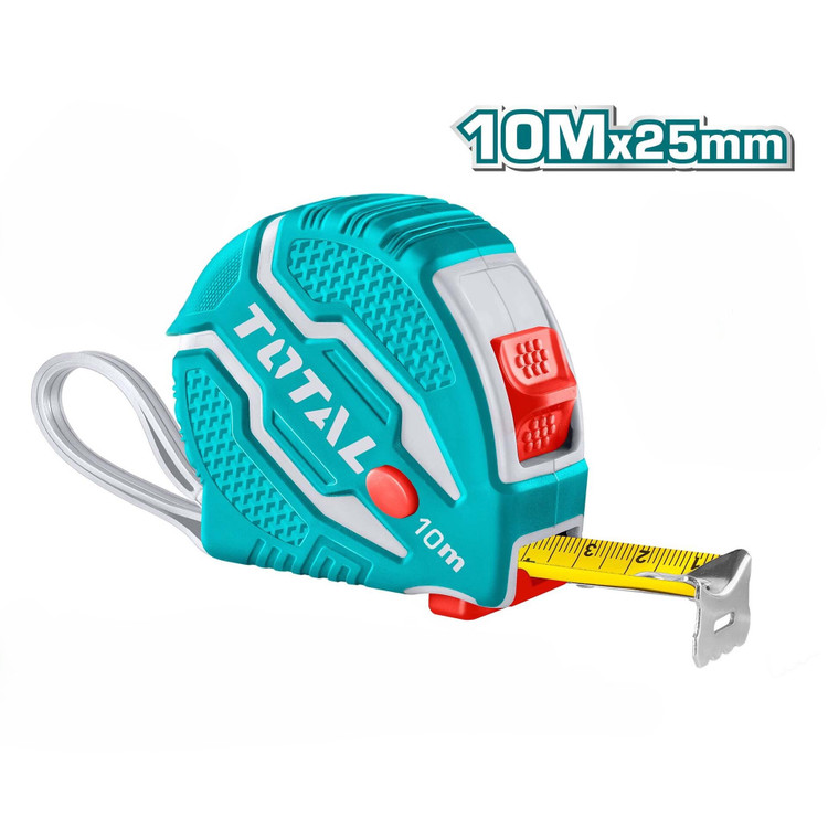 متر نشکن 10 متری روکش دار توتال مدلTMT126101M کیفیت درجه یک (10M×25MM)