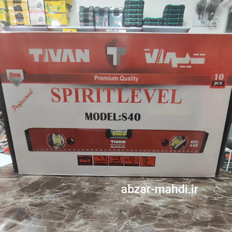 تراز بنایی 40 سانتی آلومینیومی درجه یک TIVAN مدل 40S