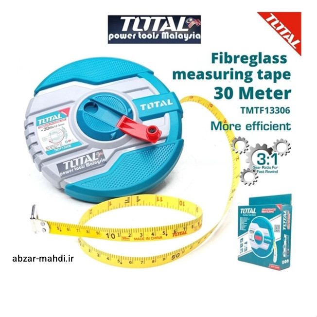 متر پارچه ای فایبرگلاس 30 متری توتال TMTF13306 کیفیت درجه یک