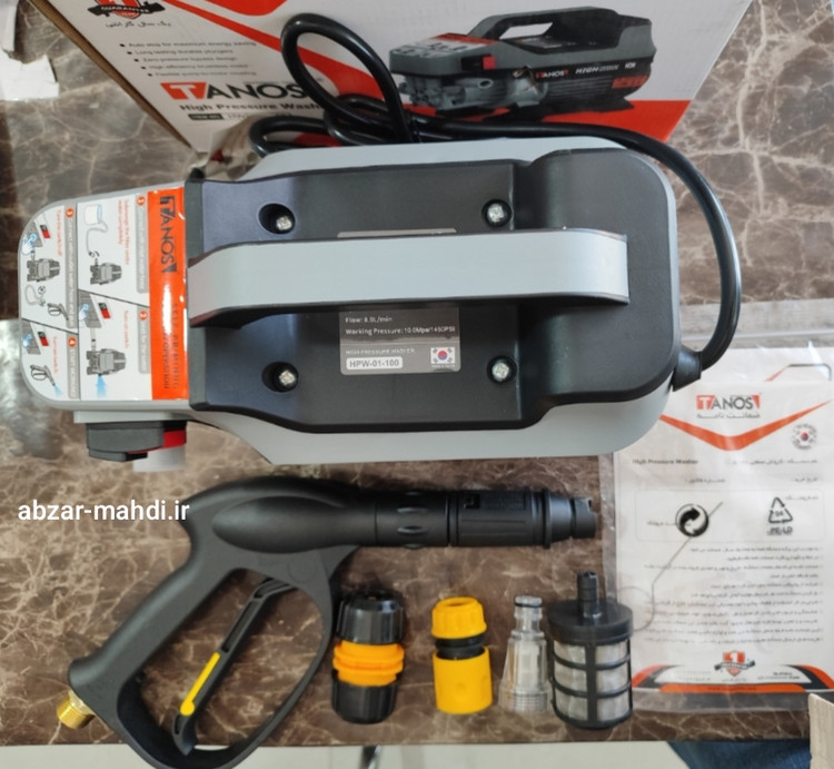 کارواش 100 بار خانگی تانوس مدل HPW-010-100 ساخت کره با یکسال گارانتی
