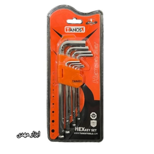 ست آلن شیش گوش ۹عددی صنعتی دسته بلند CR-V تانوس مدل AK-0310H