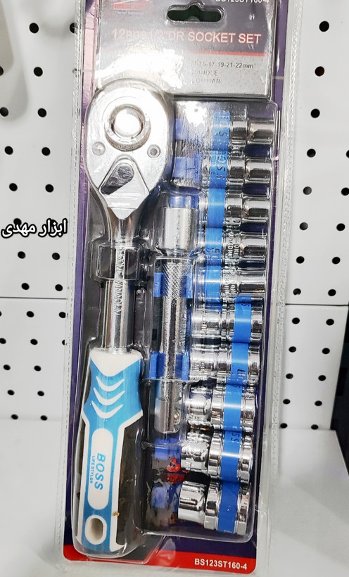 بکس 12 عددی ریلی درایو 1/2 سنگین باس با جغجغه ضامن دار سنگین جنس فولاد کروم وانادیوم