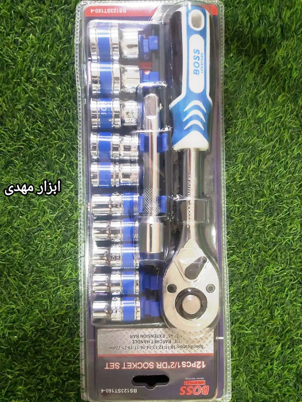 بکس 12 عددی ریلی درایو 1/2 سنگین باس با جغجغه ضامن دار سنگین جنس فولاد کروم وانادیوم