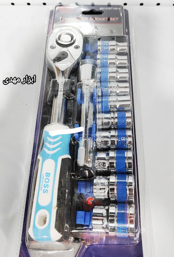 بکس 12 عددی ریلی درایو 1/2 سنگین باس با جغجغه ضامن دار سنگین جنس فولاد کروم وانادیوم