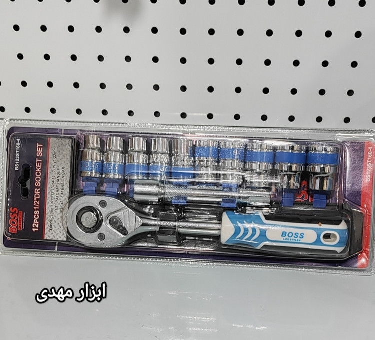 بکس 12 عددی ریلی درایو 1/2 سنگین باس با جغجغه ضامن دار سنگین جنس فولاد کروم وانادیوم