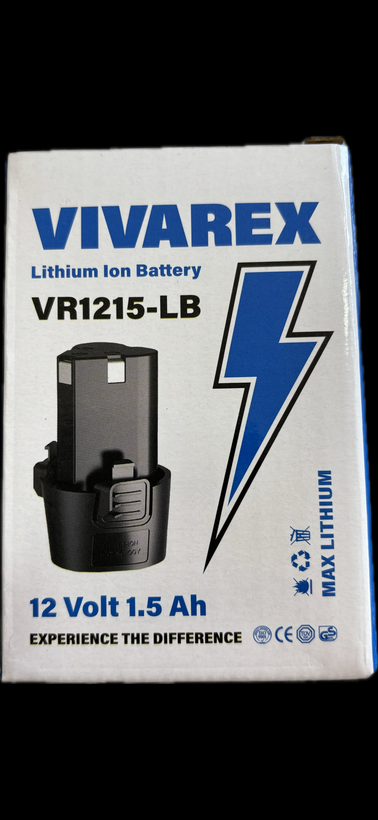باتری ۱۲ ولت دریل شارژی ویوارکس مدل VR1215-LB مناسب انواع دریل شارژی های برندهای گریتک،باس، ادون، کریتور، اینتیمکس ، و غیره