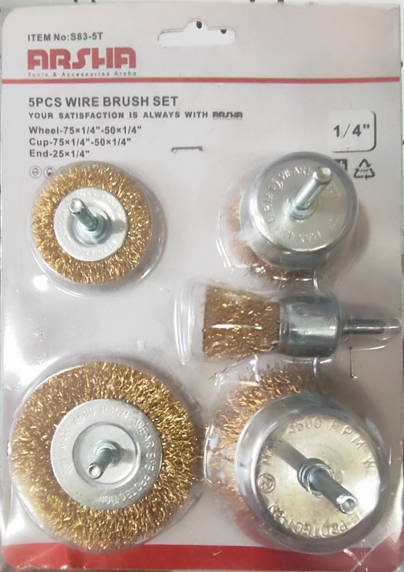 فرچه سر دریلی 5 عددی جنس سنگین ARSHA مدل S83-5T