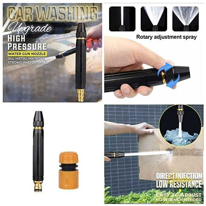 کارواش سر شلنگی 4 تیکه دو سر کوبلینگ نازل برنجی مدل 12mm