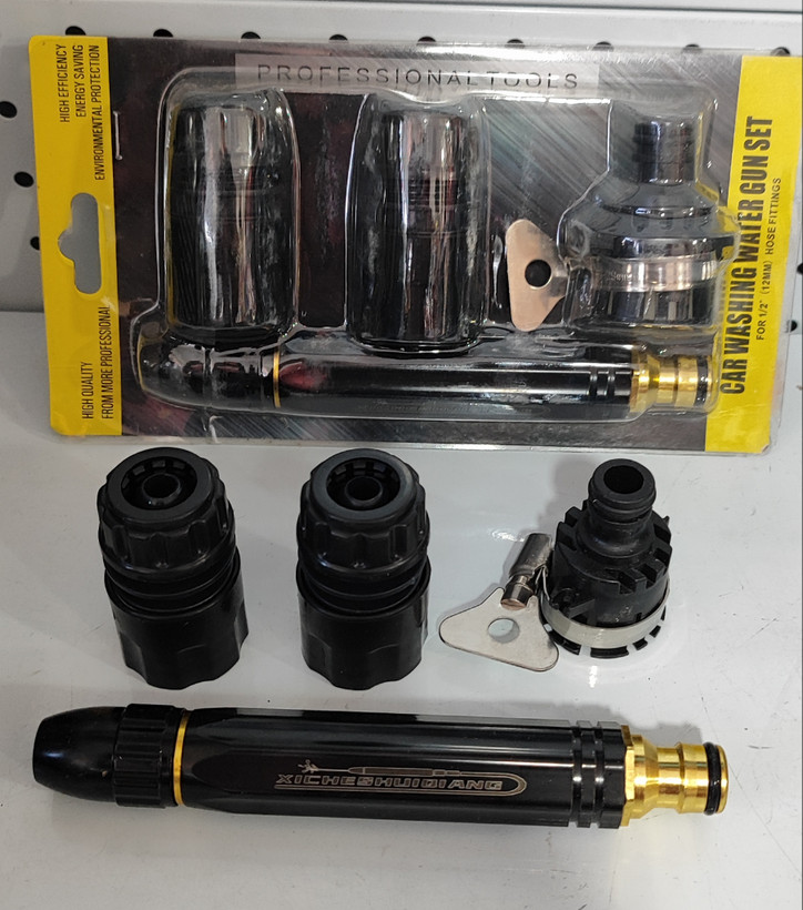 کارواش سر شلنگی 4 تیکه دو سر کوبلینگ نازل برنجی مدل 12mm