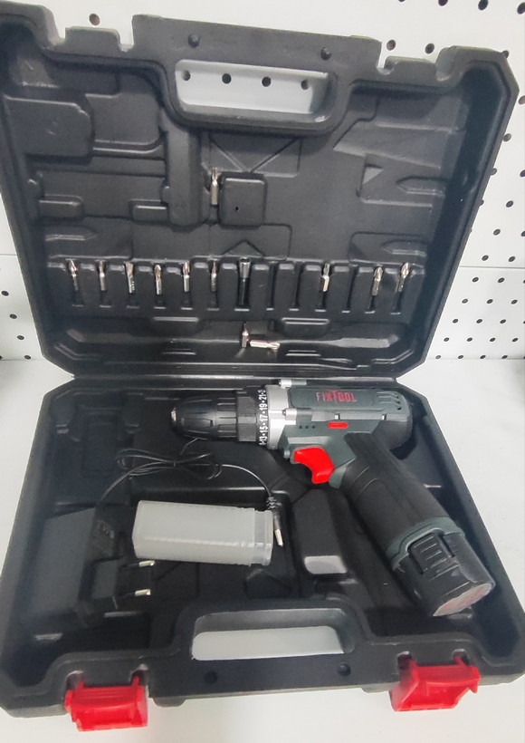 دریل شارژی18 ولت گیربکس تک باتری کیفدار فیکس تول مدل F-BC-18V با 13 عدد سری پیچگوشتی