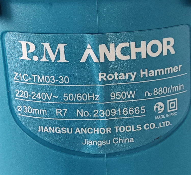 بتن کن دوکاره ۹۵۰ وات صنعتی پی ام آنکور مدل Z1C-TM03-30.R7 با دو قلم و کیف BMC و کارت گارانتی یکساله