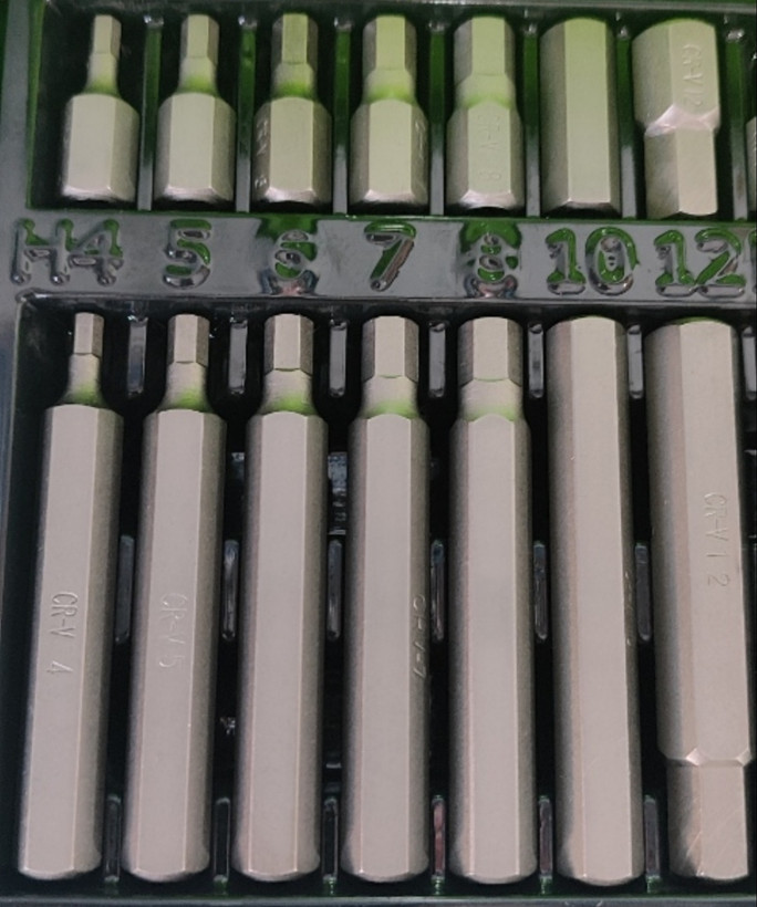 جعبه بیت ۴۰ پارچه بلند ستاره آلن و شیش گوش OKBONS مدل HX682140 جعبه فلزی جنس کروم وانادیوم حک شده