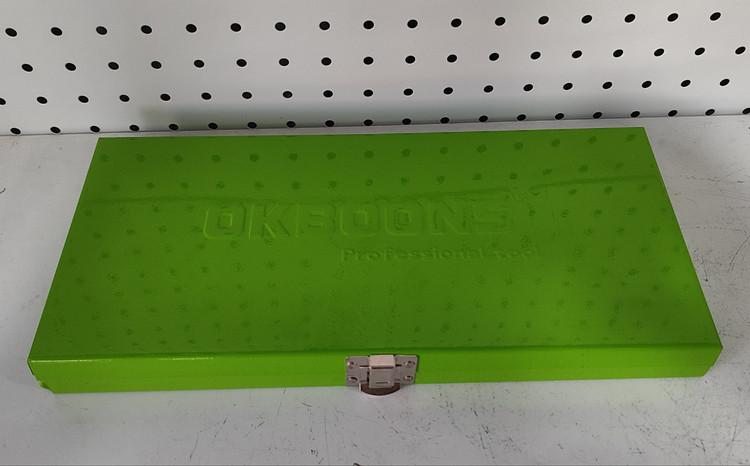 جعبه بیت ۴۰ پارچه بلند ستاره آلن و شیش گوش OKBONS مدل HX682140 جعبه فلزی جنس کروم وانادیوم حک شده
