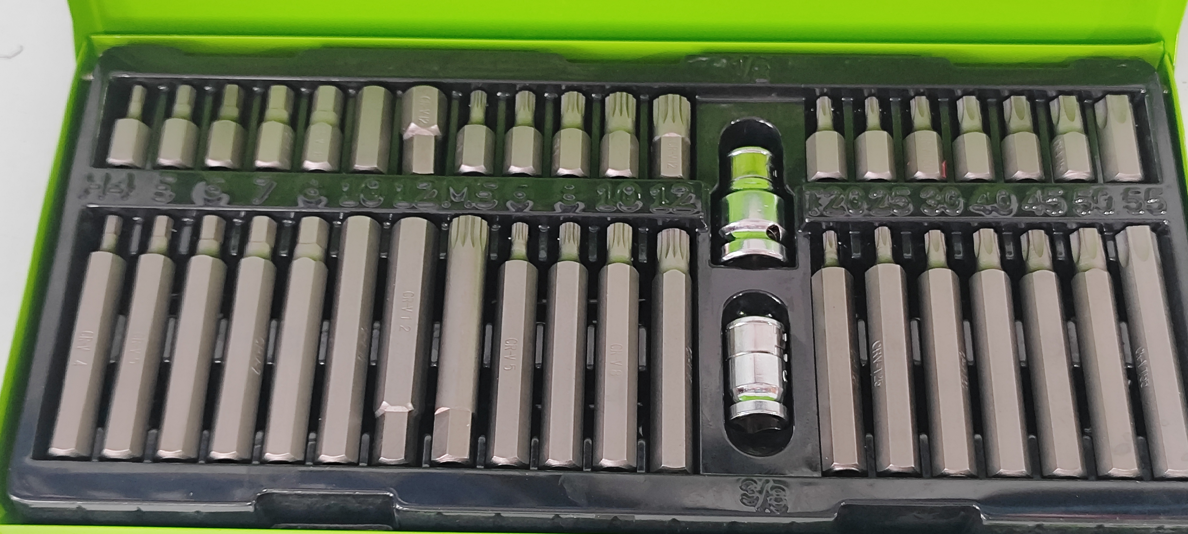 جعبه بیت ۴۰ پارچه بلند ستاره آلن و شیش گوش OKBONS مدل HX682140 جعبه فلزی جنس کروم وانادیوم حک شده