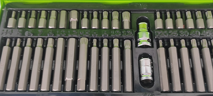 جعبه بیت ۴۰ پارچه بلند ستاره آلن و شیش گوش OKBONS مدل HX682140 جعبه فلزی جنس کروم وانادیوم حک شده