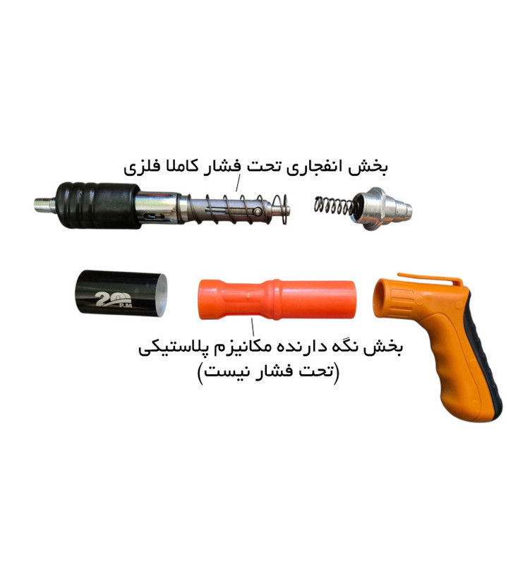 تفنگ میخکوب چاشنی پی ام مدل بیست با تمام لوازم کامل
