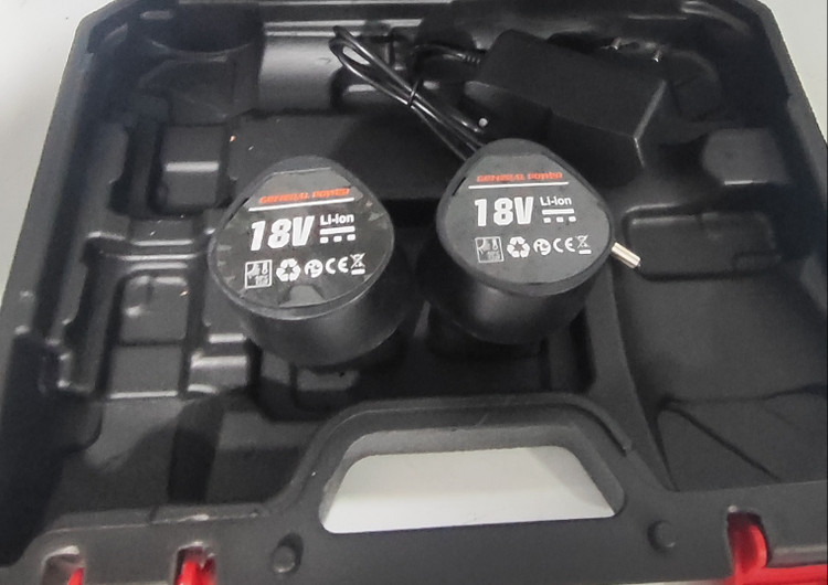 دریل شارژی گیربکسی ۱۸ ولت دو باتری جنرال پاور مدل G2B-18V با کیف و لوازم کامل