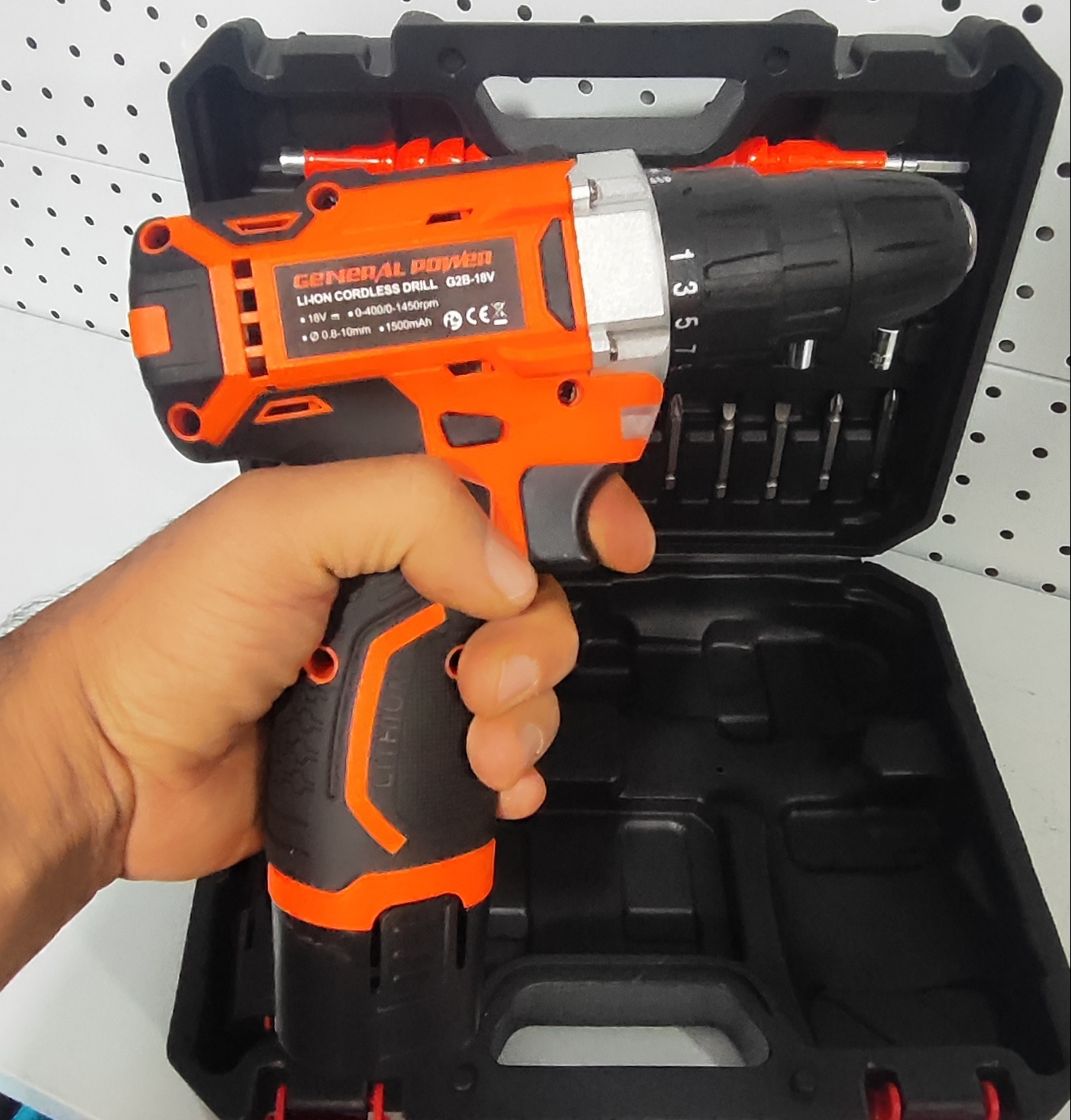 دریل شارژی گیربکسی ۱۸ ولت  دو باتری جنرال پاور مدل G2B-18V با کیف و لوازم کامل
