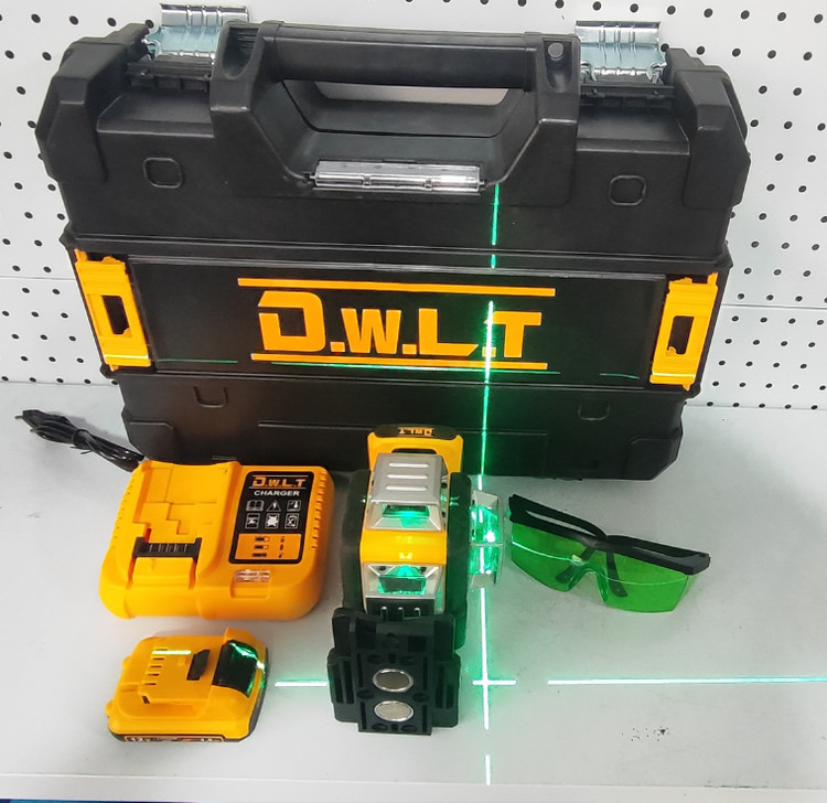 تراز لیزری تور سبز شارژی سه بعدی دیوالت مدل DW3 با دو باتری لیتیومی و کیف BMC