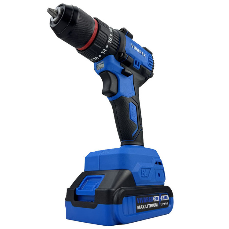 دریل شارژی چکشی ۲۰ ولت براشلس صنعتی ویوارکس مدل VR12010-BLX با یکسال گارانتی