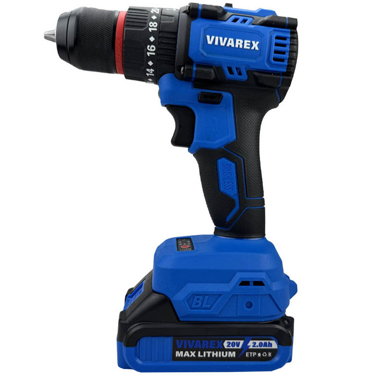 دریل شارژی چکشی ۲۰ ولت براشلس صنعتی ویوارکس مدل VR12010-BLX با یکسال گارانتی