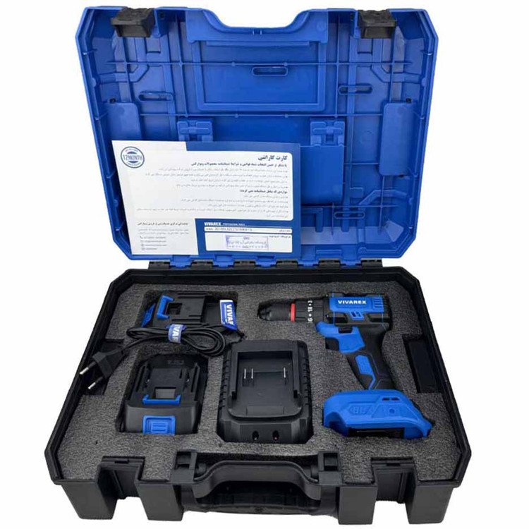 دریل شارژی چکشی ۲۰ ولت براشلس صنعتی ویوارکس مدل VR12010-BLX با یکسال گارانتی