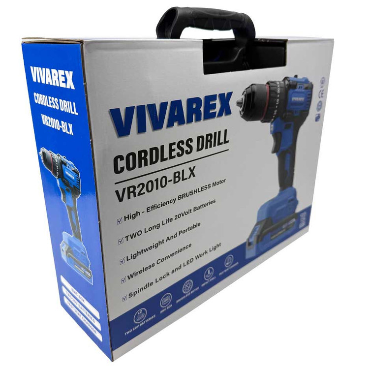 دریل شارژی چکشی ۲۰ ولت براشلس صنعتی ویوارکس مدل VR12010-BLX با یکسال گارانتی