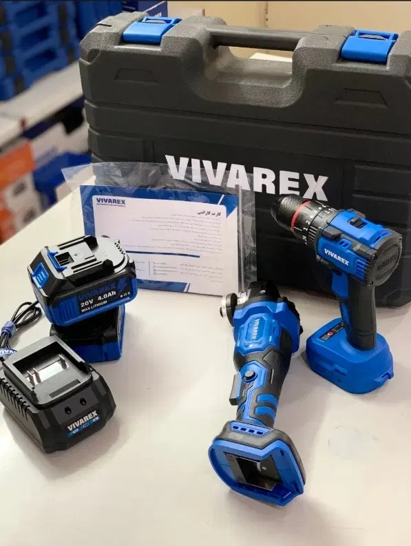 کیت دو عددی براشلس دریل شارژی و فرز شارژی ویوارکس مدل VR2402-BCK با یکسال گارانتی و خدمات پس از فروش